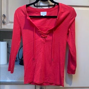 Deletta red three quarter length shirt